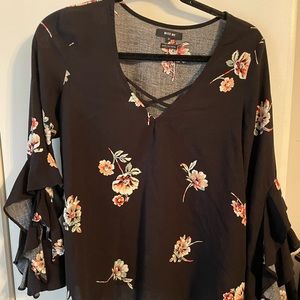 Moving to a smaller closet sale.  Miss Me black floral top